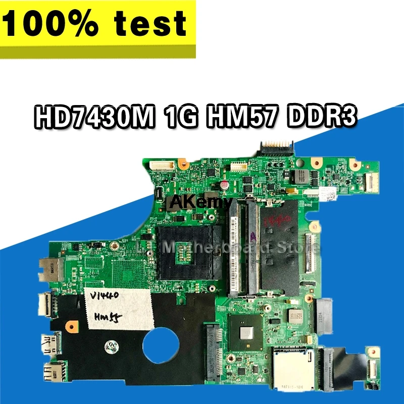 48.4IU03-011 0W1FTK CN-0W1FTK для For DELL Vostro 1440 V1440 Материнская плата ноутбука PGA989 HD7430M 1G HM57 DDR3 100%