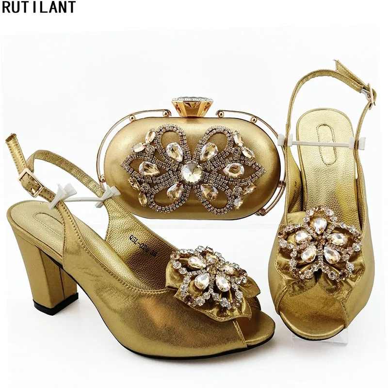 

High Quality Matching Italian Shoe and Bag Fashion Italian Women Wedding Pumps with Purse African Shoe and Bags Women Italian