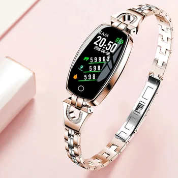 

696 H8 Women Fashion Smart watch Metal/Heart Rate/Blood Pressure Oxygen Detection/Waterproof/ Call Reminder Smart Bracelet