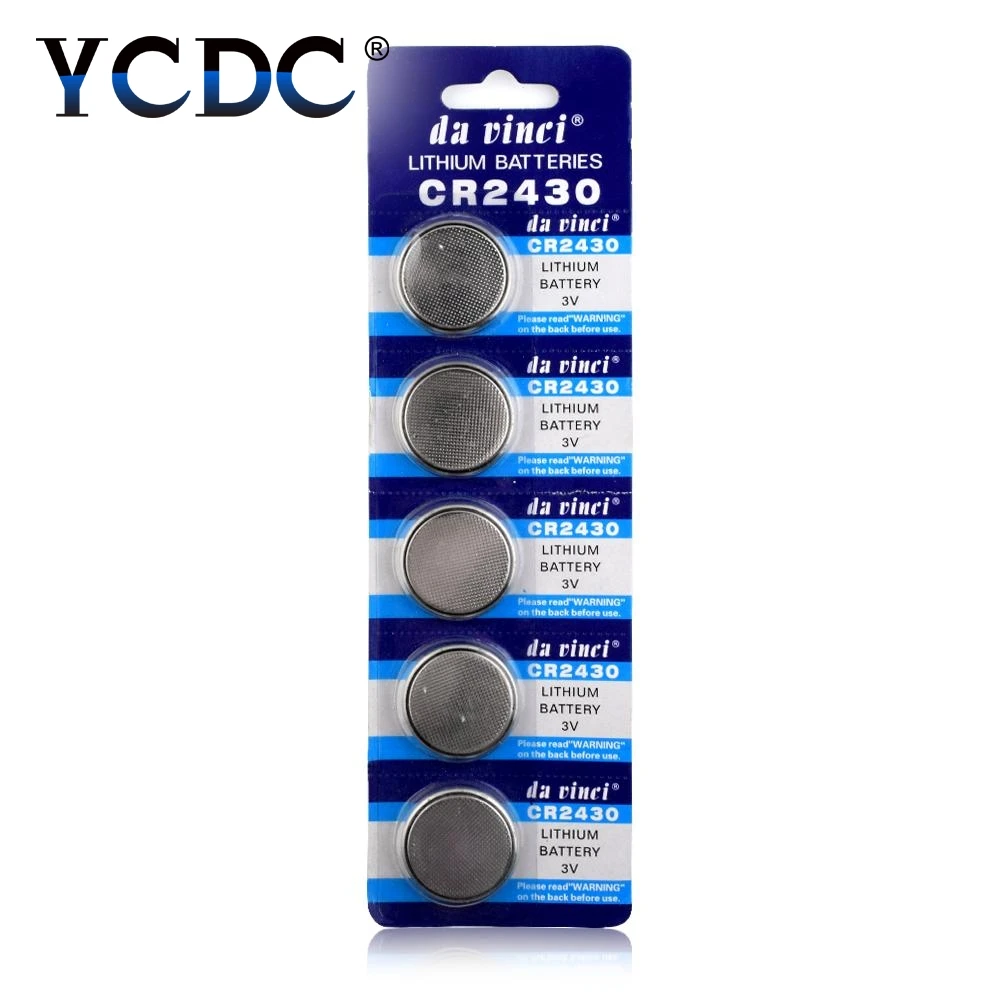 YCDC 5 шт./лот 3 в CR 2430 CR2430 кнопочные батареи DL2430 BR2430 KL2430 ячейка литиевая батарея для часов Электронные игрушки дистанционного управления