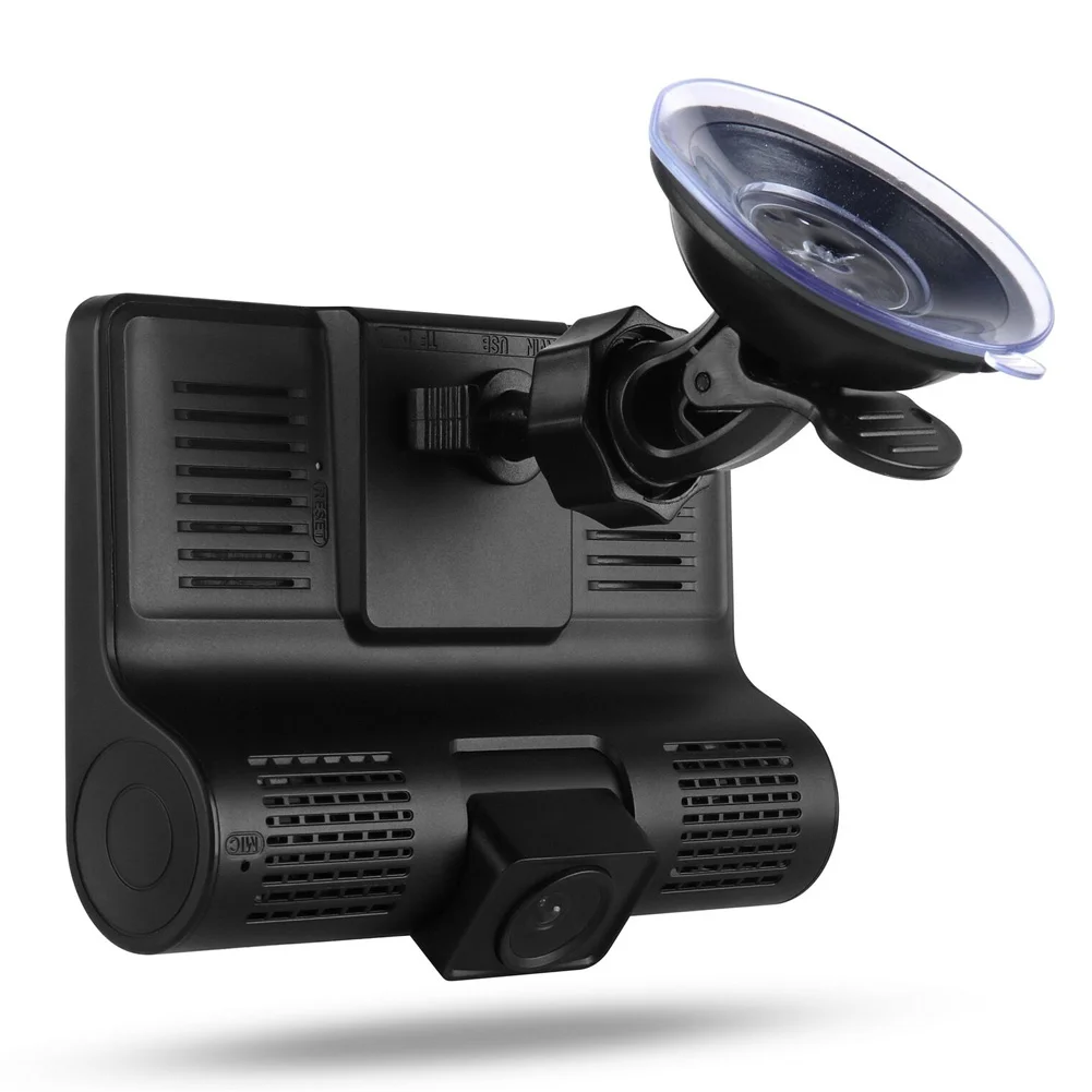 1080P 4 дюйма Видеорегистраторы для автомобилей Двойной объектив Dash Cam Передняя G-Сенсор Запись сзади видео Регистраторы