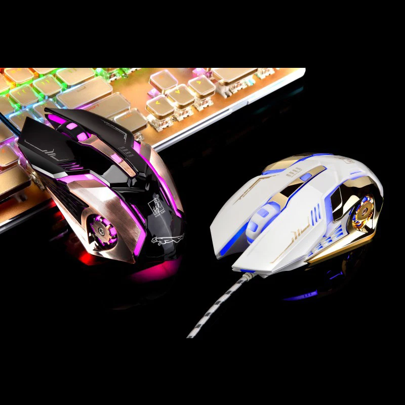 3200 dpi Бесшумная USB мышь Проводная Механическая игровая мышь с подсветкой светодиодный механический Макросъемка Программирование игры PC Мыши