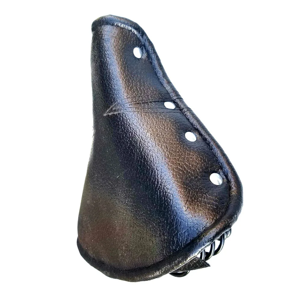 Black Vintage Classic Leather Bicycle Retro Bike Saddle Spring Seat 23*25.5cm
