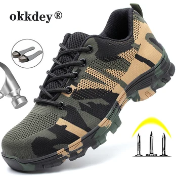 

Construction Indestructible Shoes Men Steel Toe Cap Work Safety boot Safety Shoes Men Boots Camouflage Military Boots Work Shoes