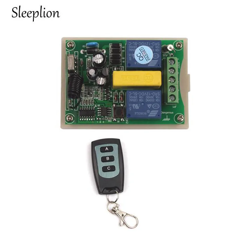 

Sleeplion Motor Reversing Garage Door Window 220V 2 CH Wireless Remote Control Switch Opener System Module