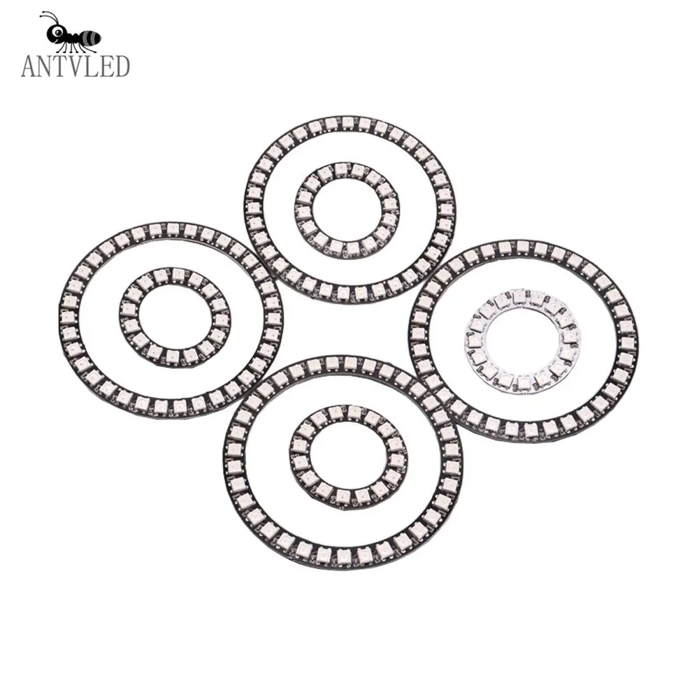 

WS2812BLed Pixel Ring Addressable 8/16/24/35/45Leds 5050 RGB Led Diode Ring Color IC Built-in LED DC5V