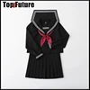 Basic JK uniform dress orthodox black Guanxi Lapel improved white three sailor suit Japanese summer student SCHOOL UNIFORM suit 6