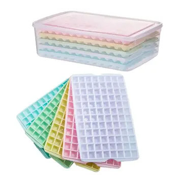 

5 Pack 96 Grids Ice Cube Trays, Reusable PP Ice Diamond Cube Molds Maker