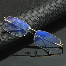 PANDER сплав рамки Мультифокальные Прогрессивные очки для чтения Для мужчин Для женщин антибликовыми свойствами светильник пресбиопии очки ультра светильник металла 1,50 4,0