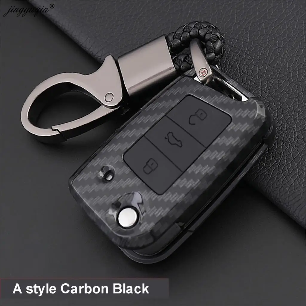 jingyuqin 10x Carbon Car Key Case Cover For Volkswagen VW Golf 7 mk7 Seat Ibiza Leon FR 2 Altea Aztec For Skoda Octavia