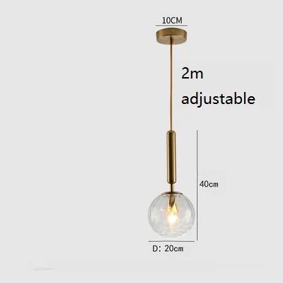 Pendant 20cm Gold B LukLoy современный стеклянный шар настенный светильник прикроватный настенный светильник Ретро настенный подвесной светильник для гостиной диван класс подвесной светильник - Цвет корпуса: Pendant 20cm Gold B