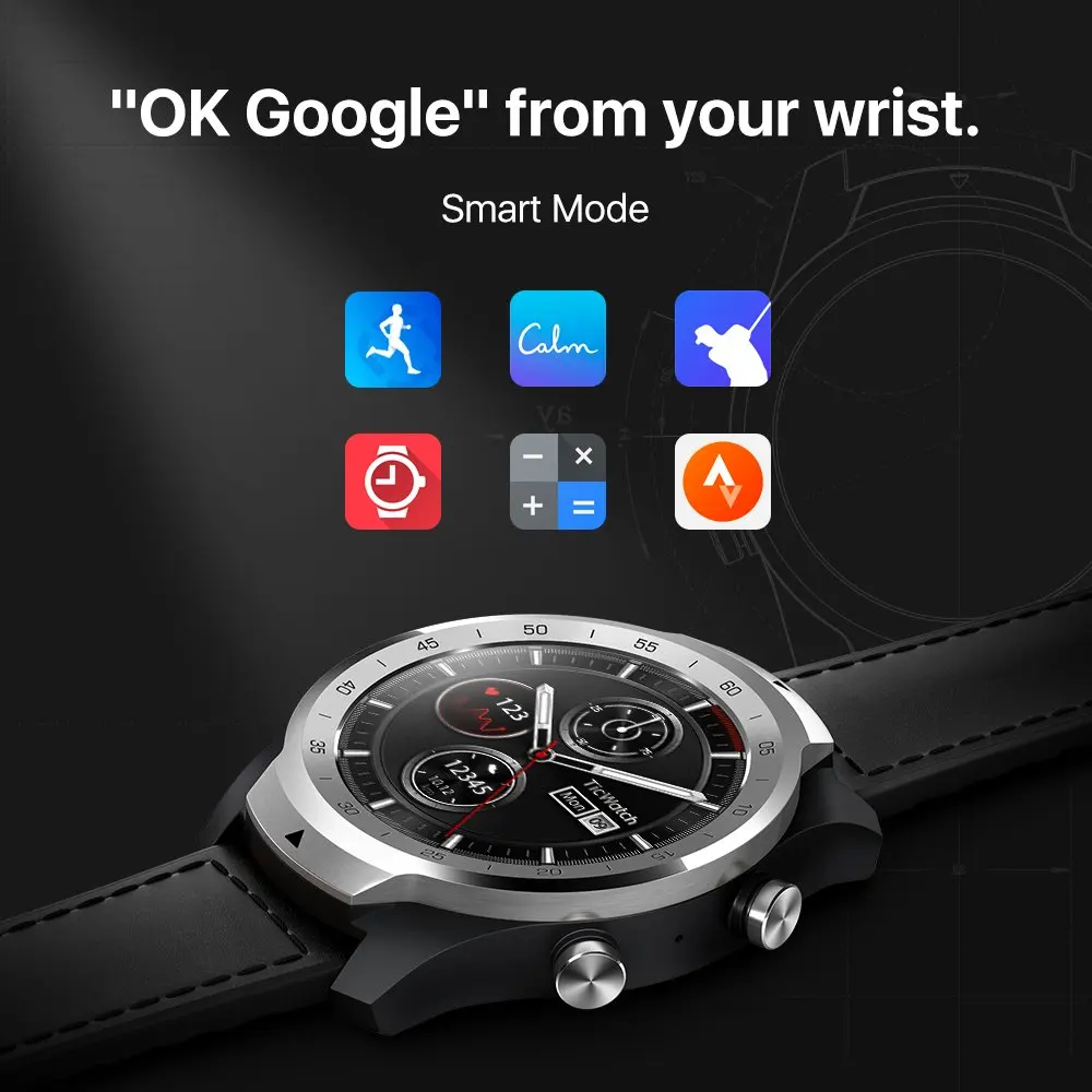 TicWatch Pro Смарт часы мужские одежда OS & nbsp Google для iOS и Android NFC оплаты Встроенный GPS