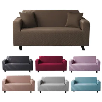 

Solid Color Sofa Covers for Living Room Jacquard Couch Cover Funda Sofa Chaise Lounge