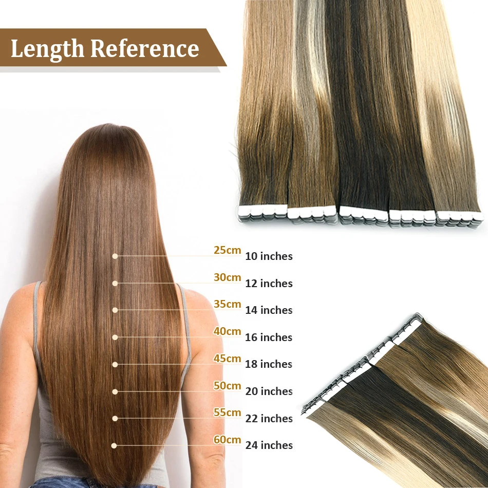MINI Tape in hair Extensions Human hair Straight Machine Remy European Natural Seamless Skin Weft 10"-20" color mixture 10/20 pcs GOLDENWIGS BEST MINI Tape in hair Extensions Human hair Straight Machine Remy European Natural Seamless Skin Weft 10"-20"