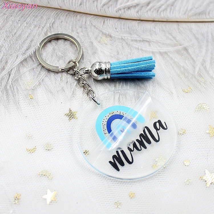 ACRYLIC KEYCHAIN WITH GLITTER 