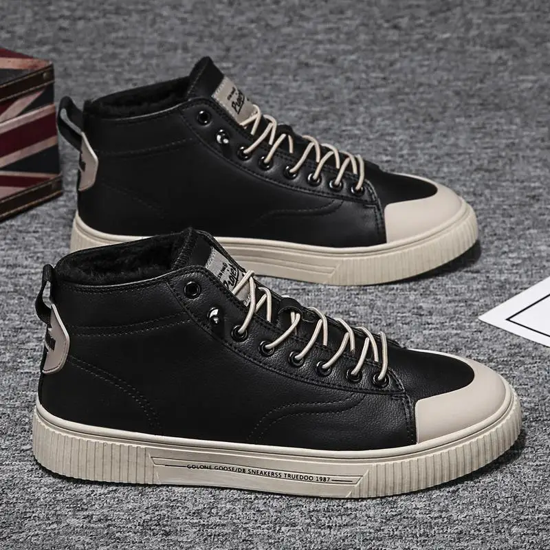 

Winter 2019 New Style High-top Board Shoe Men Cotton-padded Shoes plus Velvet Warm Korean-style Versatile Casual Men's Fashion S