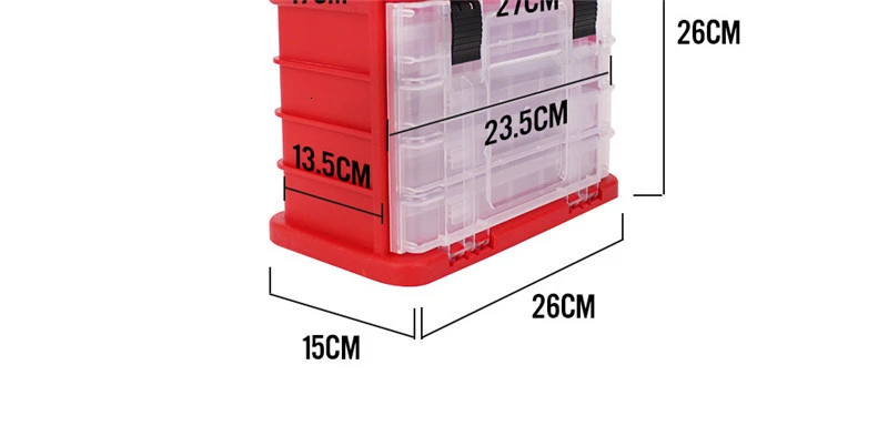 High Quality 5 Layer PP+ABS Big Fishing Accessories Box 27x17x26cm Plastic Handle Fishing Tools Box Carp Fishing Tackle (5)
