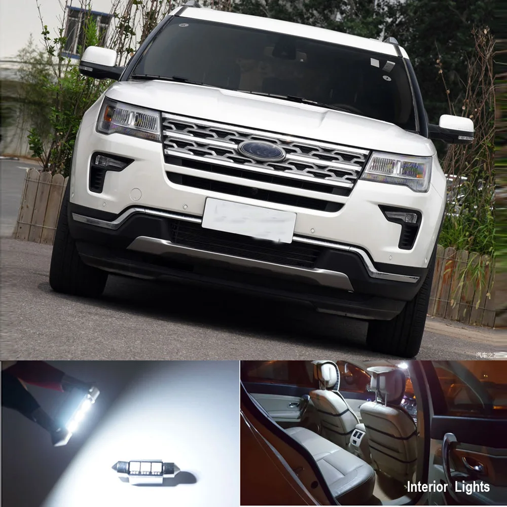 12 шт. светодиодный светильник белого цвета для Ford Explorer 2002 2003 2004 2005 карта купольная