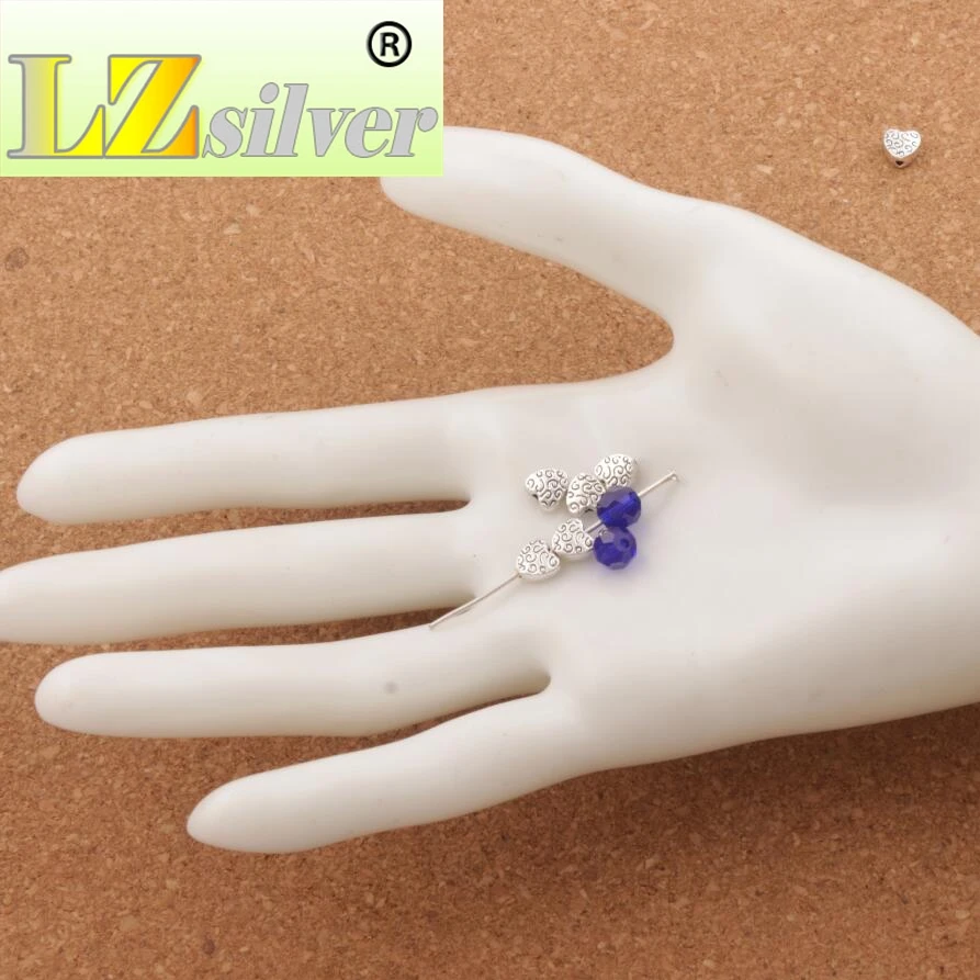 Small Flat Round With Swirls Heart Beads 5.9X6.1mm 500pcs zinc alloy Loose Beads Jewelry DIY L1767