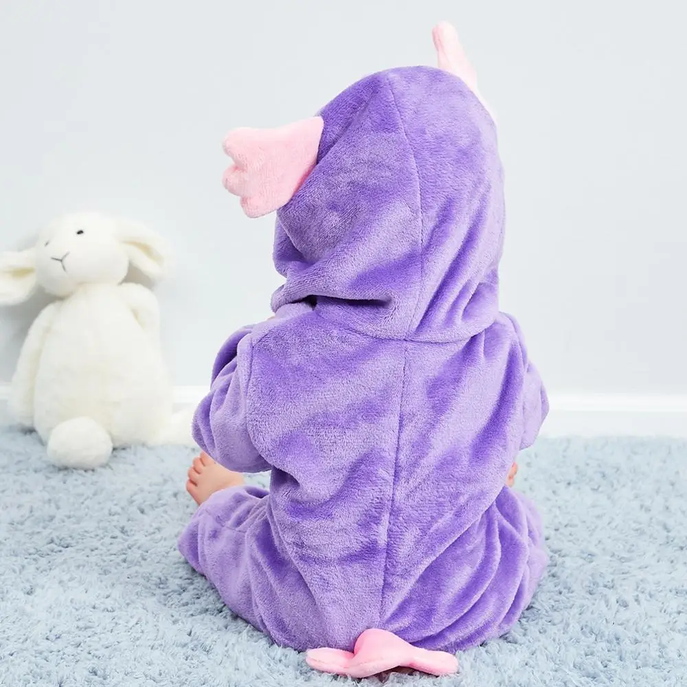 Зимняя детская одежда для сна, халат, фланелевый теплый банный халат с капюшоном, детские пижамы для мальчиков и девочек, милые халаты с рисунками животных