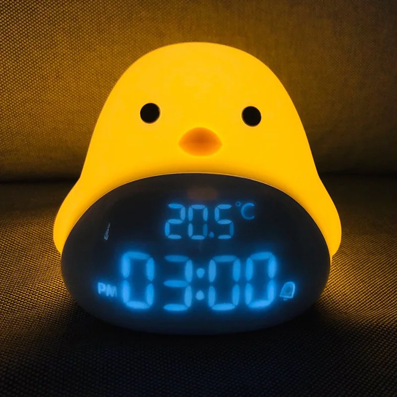 

Multi-function Alarm Clock Kid Night Light Alarm Clock Cartoon Birdie Mat Snooze Electronic alarm clock student bedside Lamp