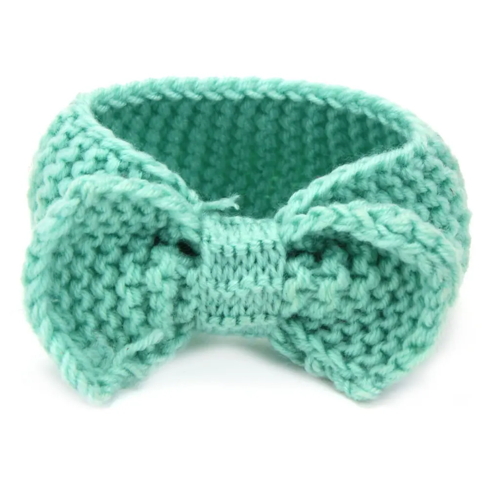 1Pcs Baby Toddler Little Girl Winter Cute Bowknot Crochet Knit Headband Hairband Ear Warmer