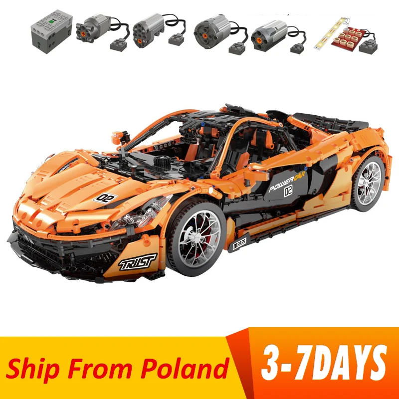 Высокотехнологичная Модель гоночного автомобиля Mould King с соотношением 1 к 8 McLaren P1