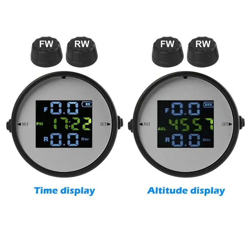 Lcd Система контроля давления в шинах для мотоциклов TPMS с 2 внешними датчиками