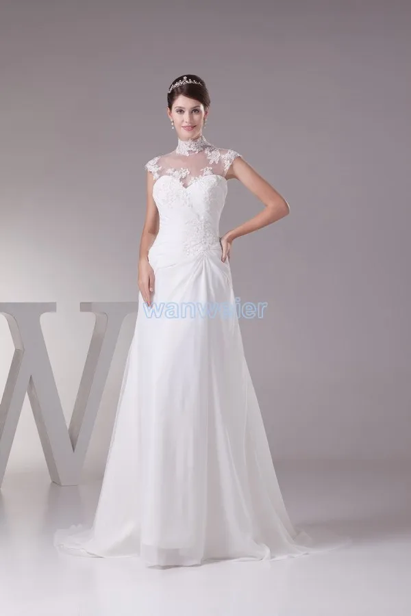 Gratis verzending 2016 nieuwe ontwerp mode meisjes jurken moslim lace bridal gown custommade maat/kleur vintage wit trouwjurken Gratis verzending 2016 nieuwe ontwerp mode meisjes jurken moslim lace bridal gown custommade maat/kleur vintage wit trouwjurken