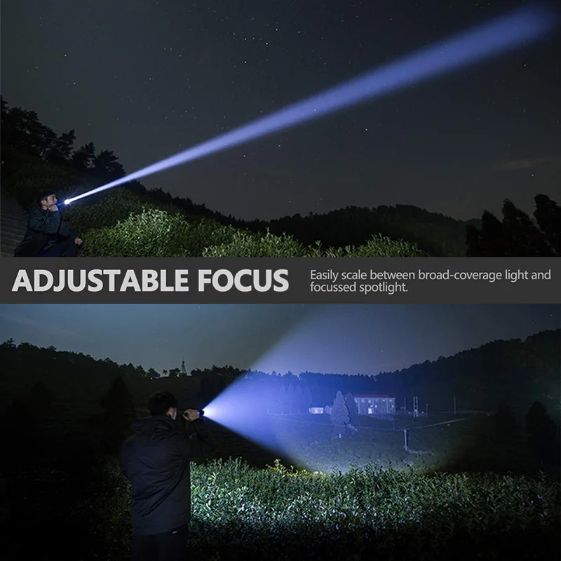 Powerful LED Tactical Flashlight CREE XHP50 USB Rechargeable Super Bright Waterproof Torch Light Zoom LED 5 Modes Lamp Outdoor