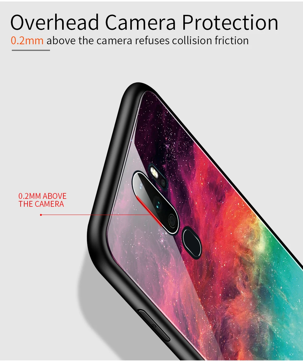 Для oppo A9 чехол Роскошный мрамор зерна Градиент Жесткий закаленное стекло защитный чехол на заднюю панель для oppo a5 oppo A11X