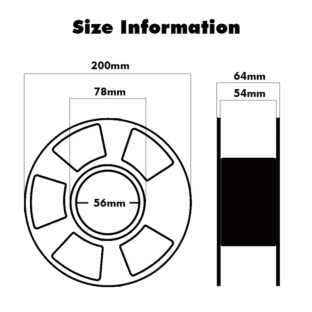 Нить для 3d принтера PETG 1,75 мм/3,0 мм черного цвета 1 кг/рулон с катушкой