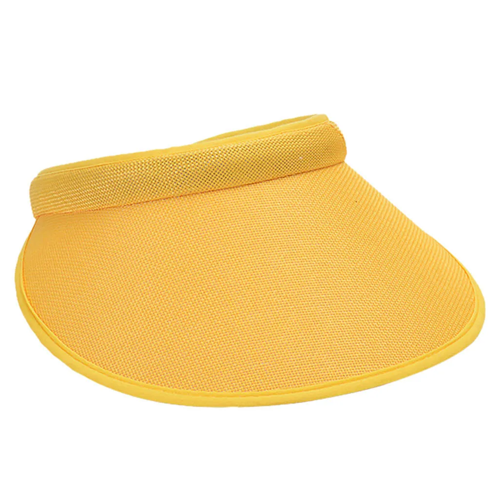 YE Unisex Summer Cotton Empty Open Top Baseball Cap UV Protection Wide Brim Running Sports Sun Visor Hat Adjustable Magic Sticker - Цвет: YE