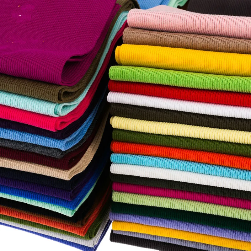 Thick 100% Cotton Neckline Cuff Lower Hem Clothing Rib Knit Fabric For Baby Garment accessories | Дом и сад