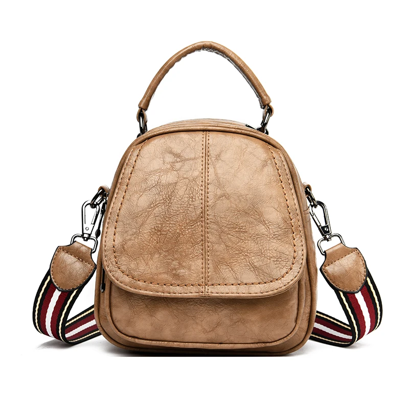 3 в 1 Женский кожаный рюкзак для путешествий, женский рюкзак, маленький рюкзак, дамские сумки через плечо для женщин, сумка Mochila Feminina - Цвет: Khaki