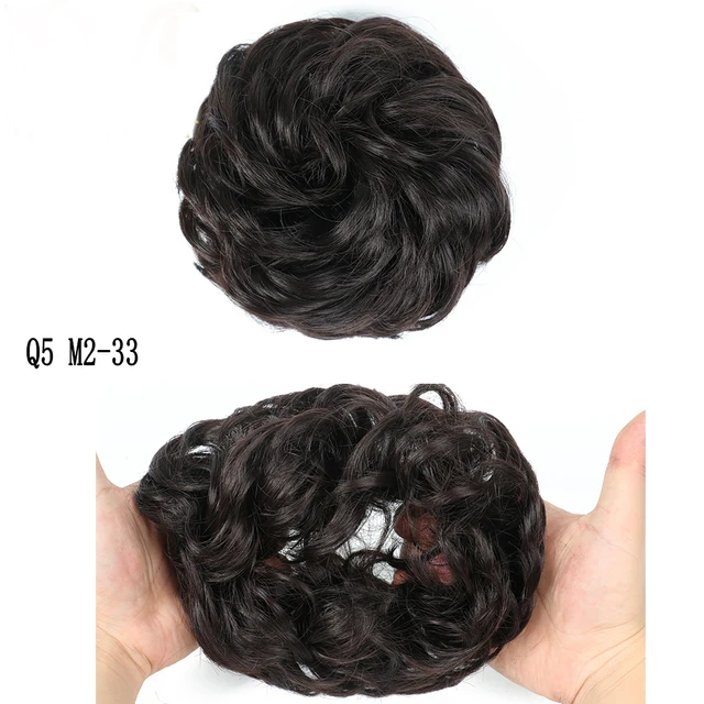 MERISIHAIRHair Extensions Wavy Curly Messy Hair Bun Extensions Donut Hair Chignons Hair Piece Wig Hairpiece headwear rings ring M2 33