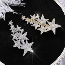 

1 Pcs/set Star Butterfly Shape Hair Snap Clips7.7 cm Hairpins Colorful Glitter Pentagram Hair Clips Cute Hair styling tools