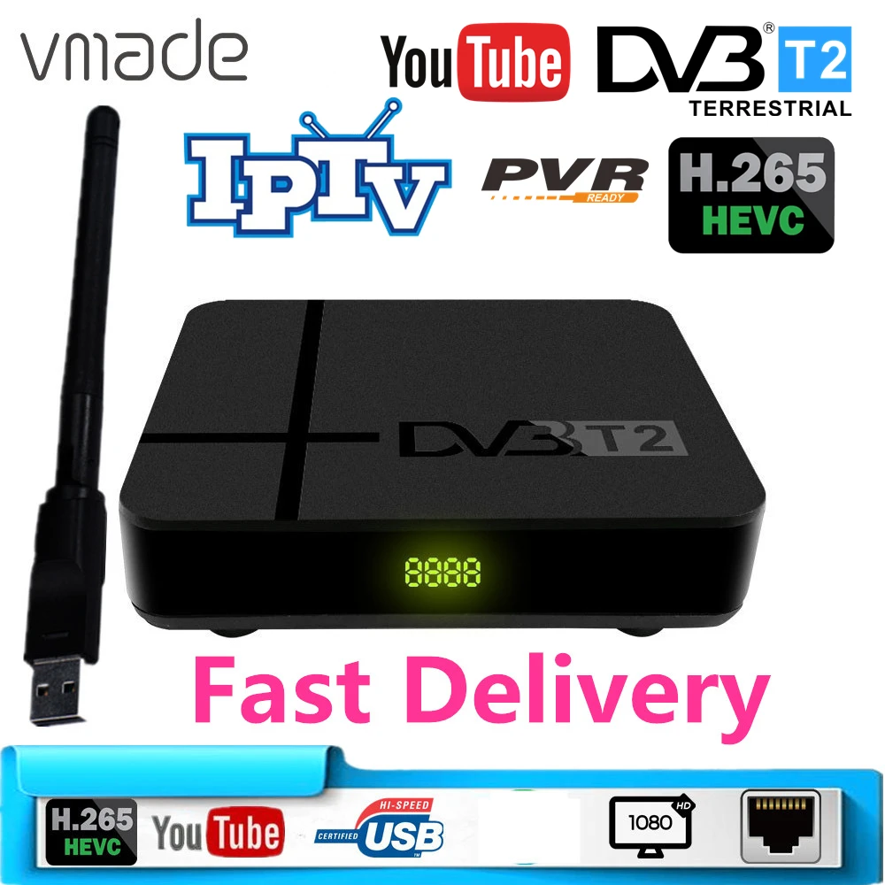 Vmade K2 Max Dvb T2 Digital Terrestrial Receiver Tv Box H.265 Hd Tv