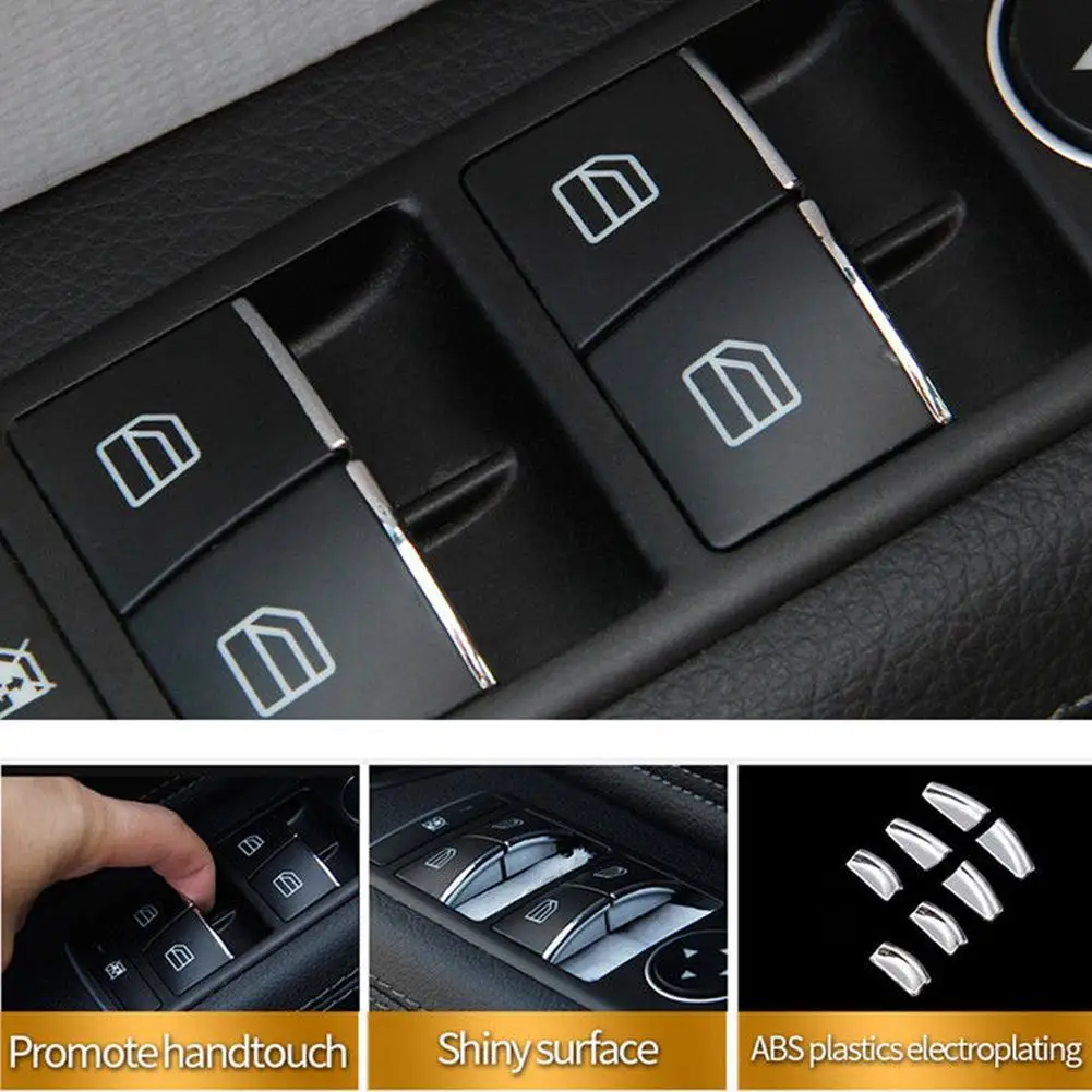 Door Window Lift Button Switch Sequin Trim Accessories For Benz CLA GLA Klasse W176 W246 C117 X156