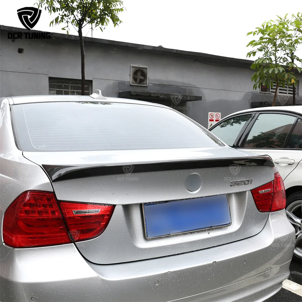 For BMW E90 spoiler E90 & M3 carbon fiber rear trunk spoiler 318i 320i 325i 330i 2005-2011 sedan rear wing CF Spoiler