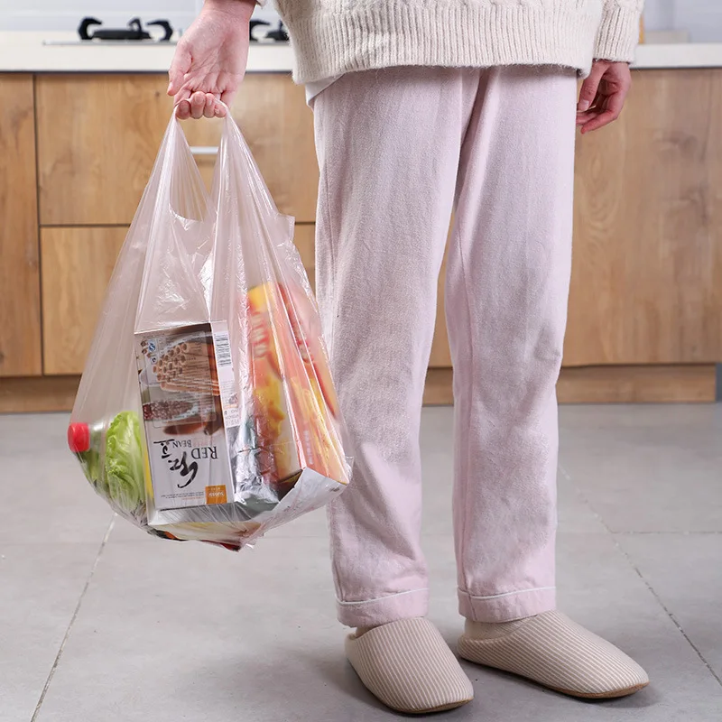 Portable Household Garbage Bag Kitchen Disposable Garbage Bag Vest Style Northern European-Style Color Roll Packing Plastic Bag
