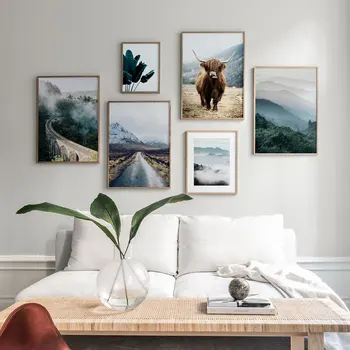 

Nordic Yak Poster Landscape Canvas Painting Palm Wall Art Pictures For Living Room Modern Decorative Prints On The Wall Unframe
