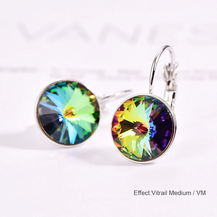 Кристаллы от Swarovski висячие серьги круглое Ожерелье Висячие серьги Набор Мода Висячие серьги ювелирный набор праздничный свадебный подарок