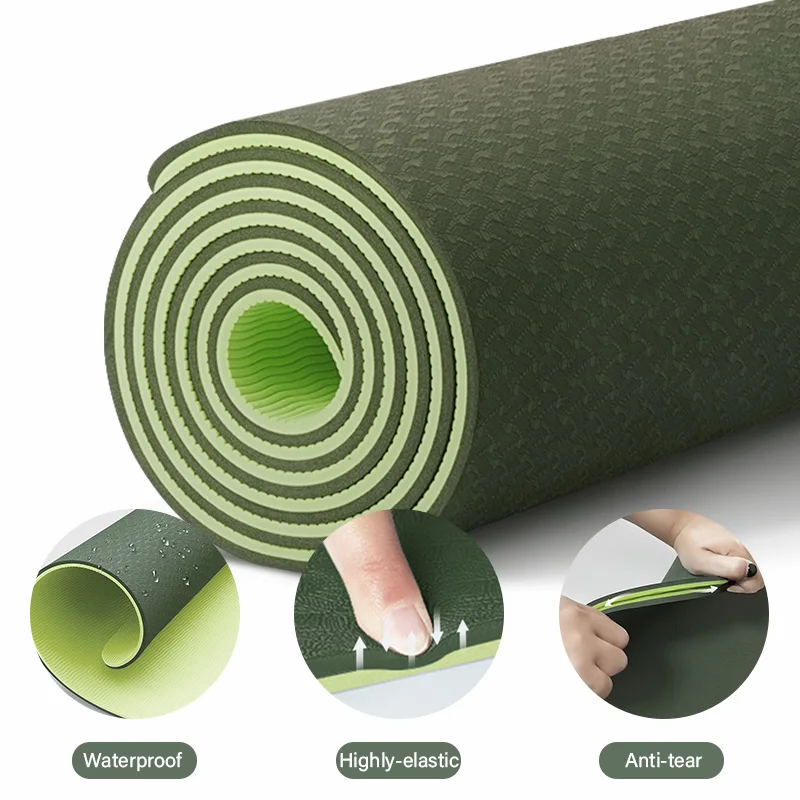 TPE Yoga Mat 6mm Double Sided Non-Slip Sport Carpet Pad With Position Line For Fitness Gymnastics and Pilates Woman