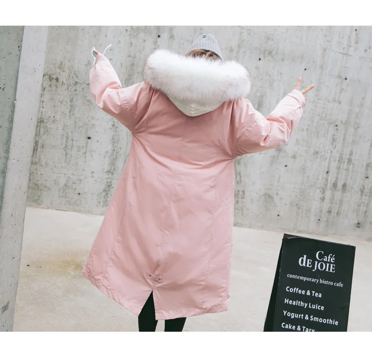 Енот пуховик женский стиль Мода средней длины Теплый Универсальный Hong Kong аромат ретро шик пальто