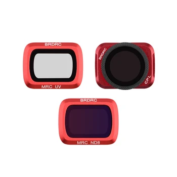 

BRDRC Red Coated Filter UV Adjustable CPL ND8 Lens Filter for DJI Mavic Air 2 Drone Accessories