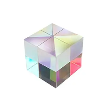 

Optical Glass RGB Dispersion Prism Cube For Physics Teaching Decoration Arts Light Cube Bright Split Prism Color Combining Prism