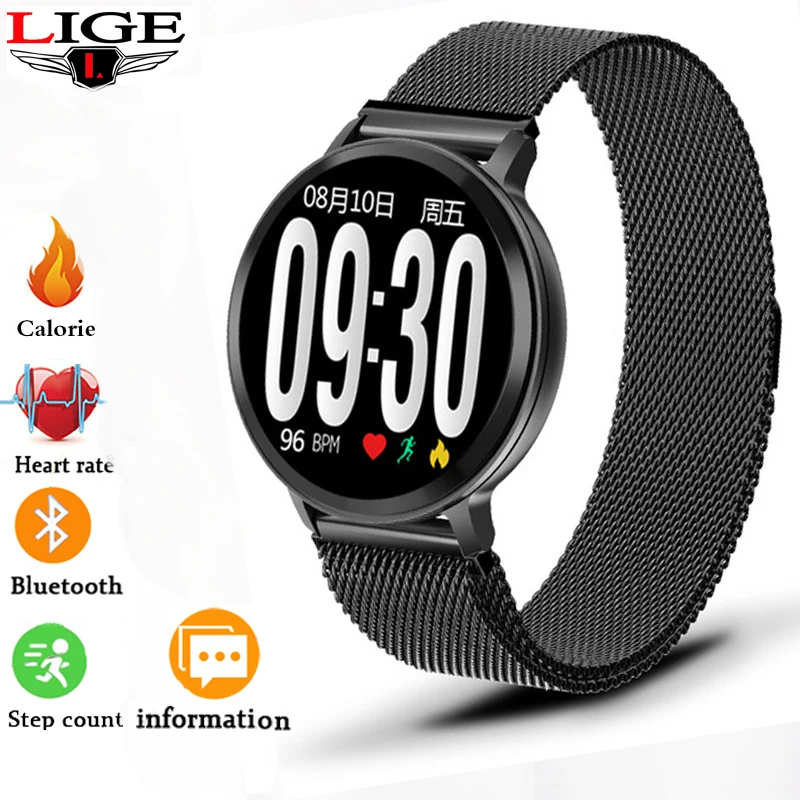 

LIGE 2020 New Smart Bracelet Women N58 Waterproof Fitness Tracker Heart rate Monitor Pedometer Sport Watch Smart wristband+Box