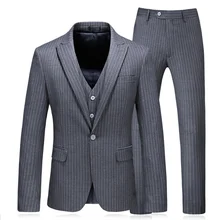 Высокое качество костюм Homme 3 шт формальный мужской костюм Ternos Slim Fit смокинг для выпускного костюмы для мужчин плед жениха Свадебные костюмы