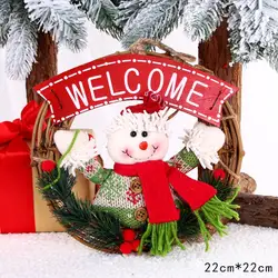 Рождественские праздничные украшения красивое украшение венки поставки Снеговик ротанга двери подвесной кулон
